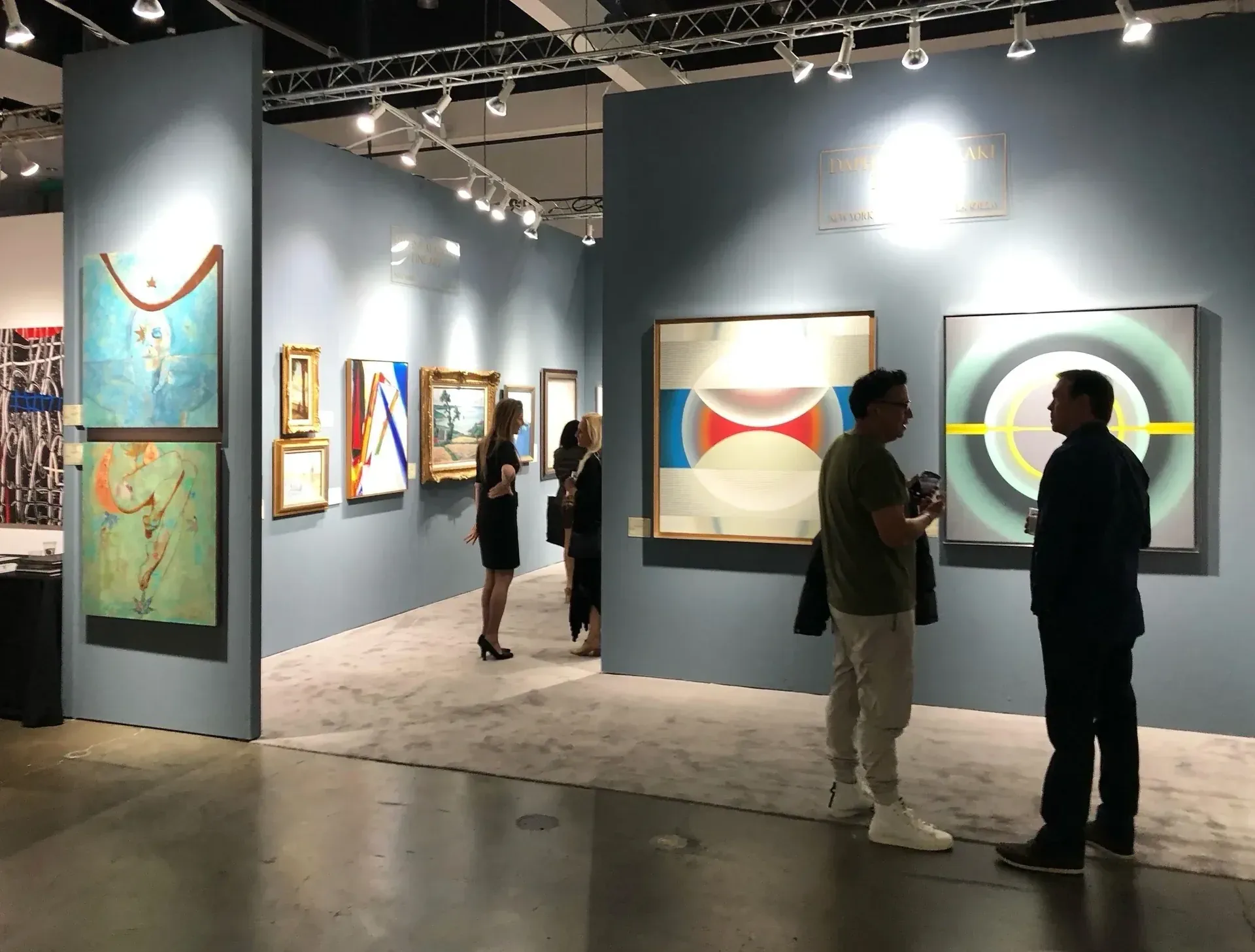 Pi Square exhibition view showing contemporary paintings in a gallery setting