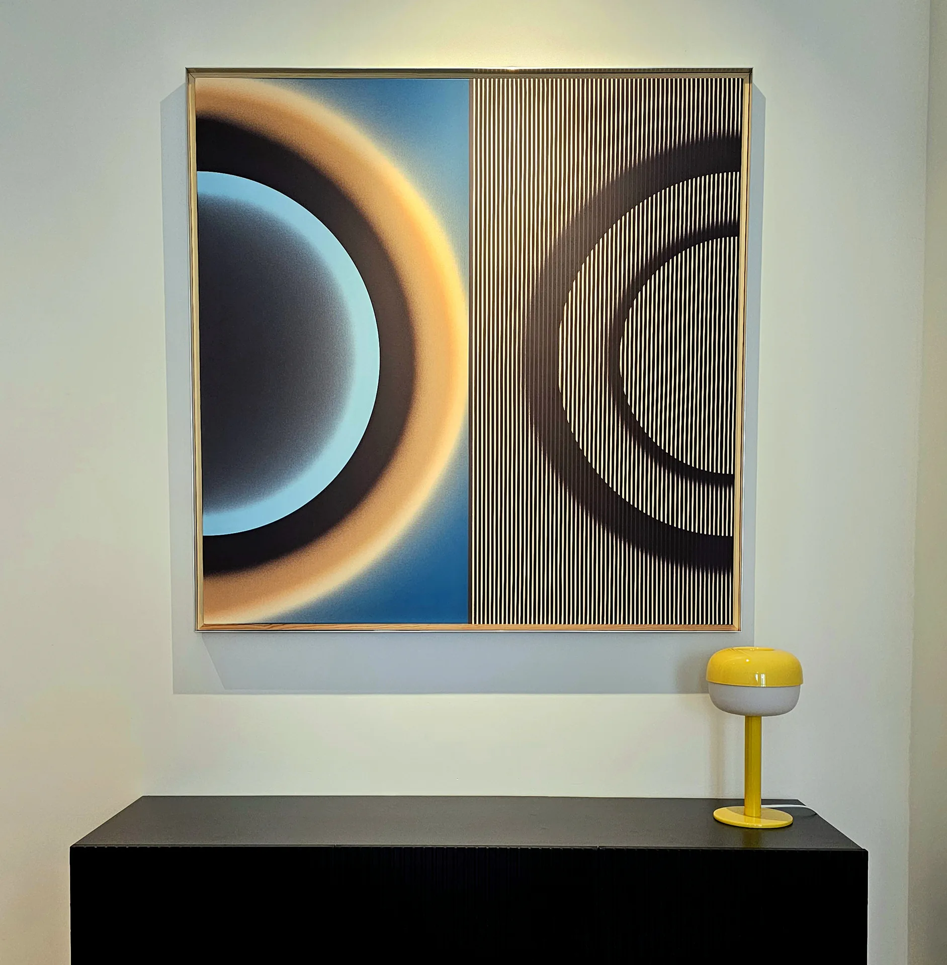 Pi Square exhibition view showing contemporary paintings in a gallery setting