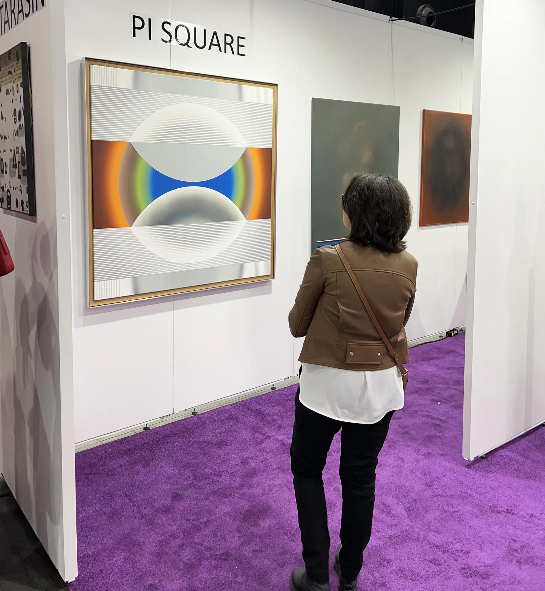 Pi Square exhibition view showing contemporary paintings in a gallery setting