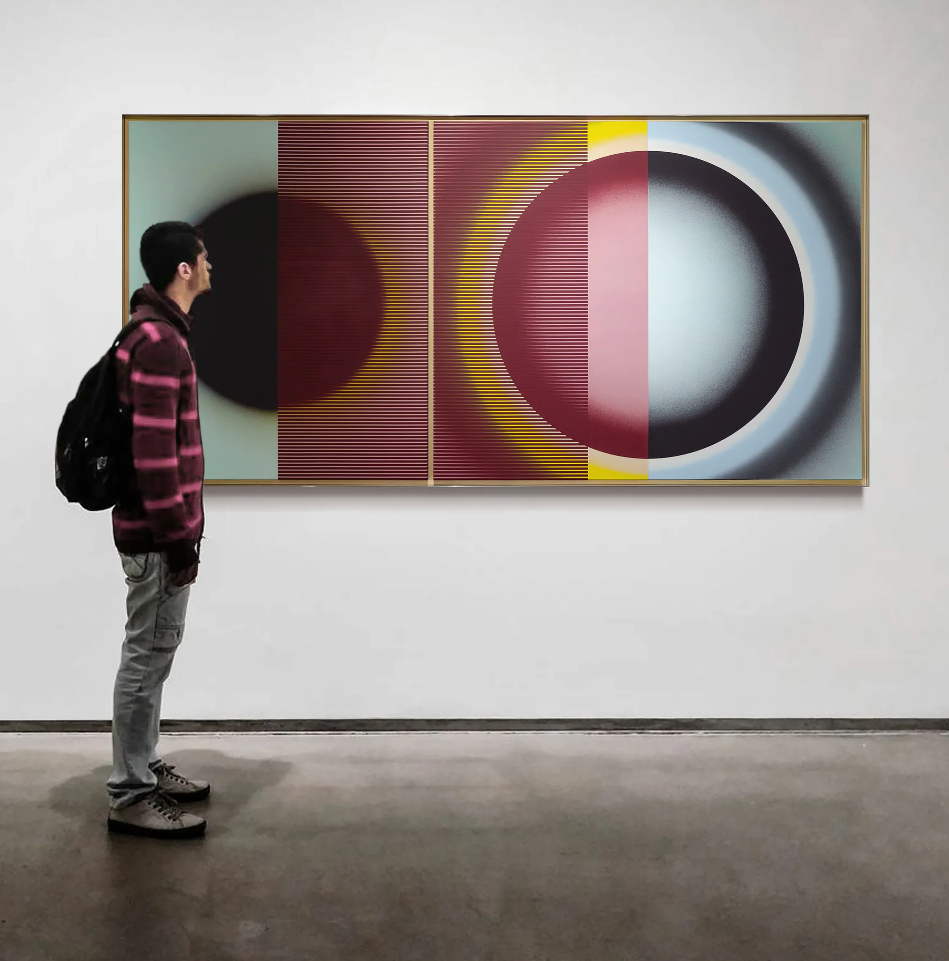 Pi Square exhibition view showing contemporary paintings in a gallery setting