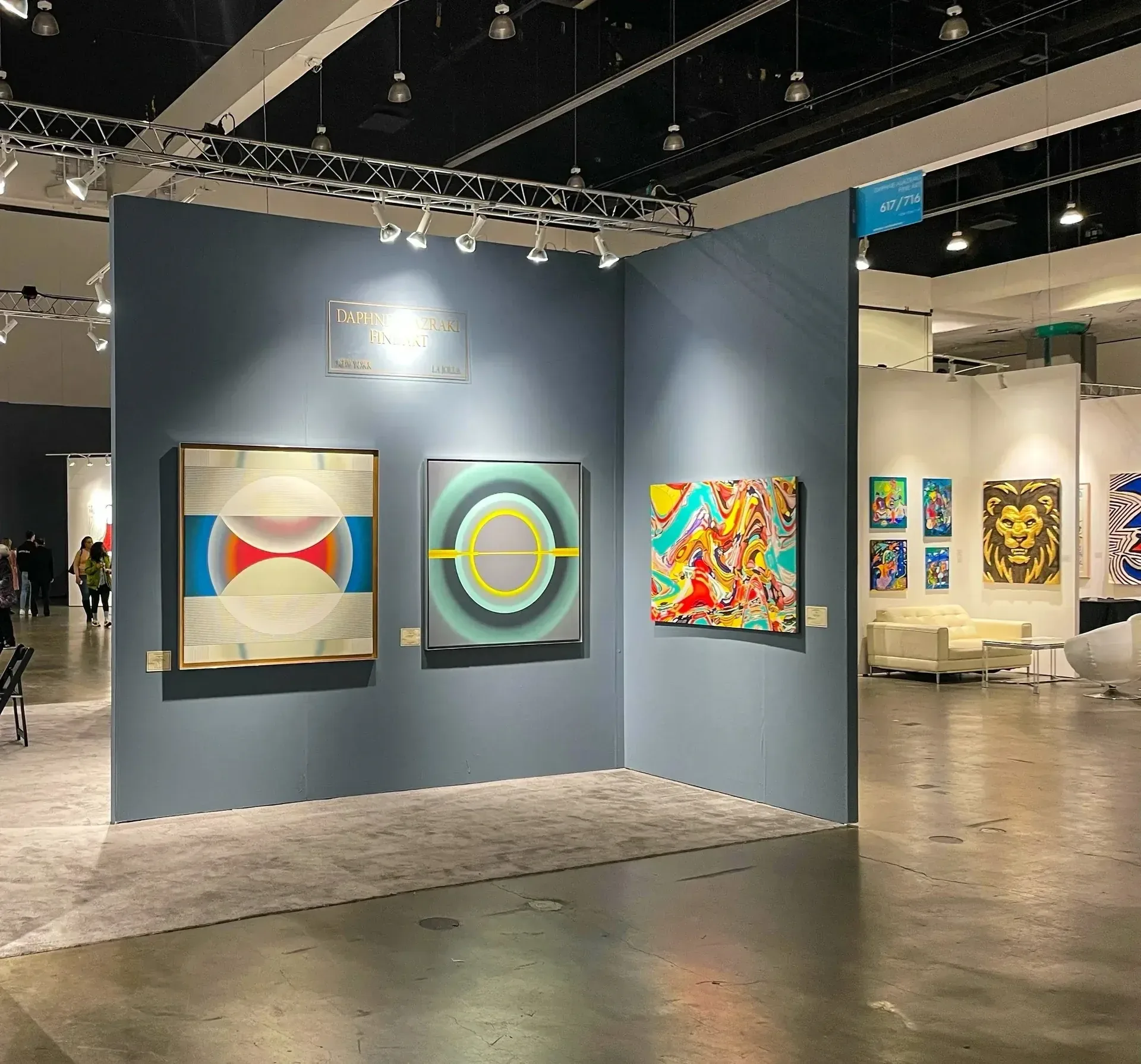 Fine Art San Diego exhibition view with Pi Square paintings in a contemporary gallery setting